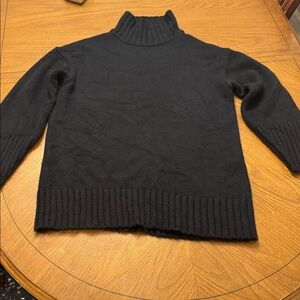 90% Wool 10% Cashmere Funnel Neck Tunic Sweater Black size Small Nordstrom EUC